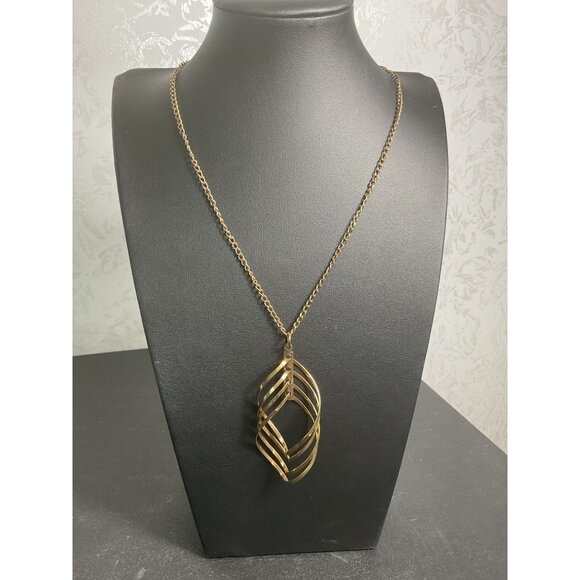 Gold-Tone Chain Necklace With Abstract Pendant - Picture 2 of 3